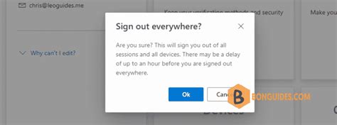 How to sign out a Microsoft 365 user from all devices from a .
